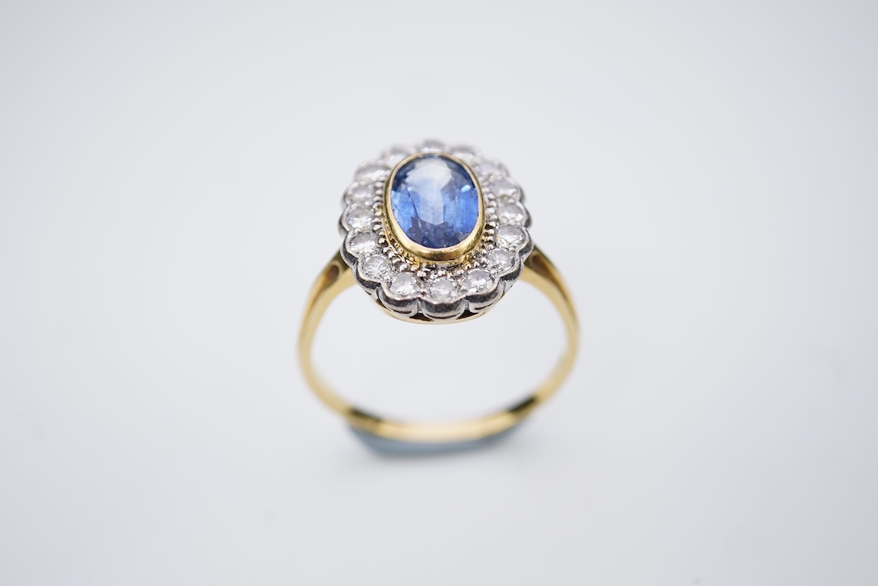A sapphire and diamond ring